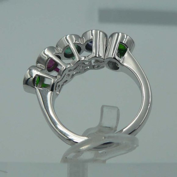 Sz 6 Genuine Multi Gemstone Ring - Picture 4 of 5